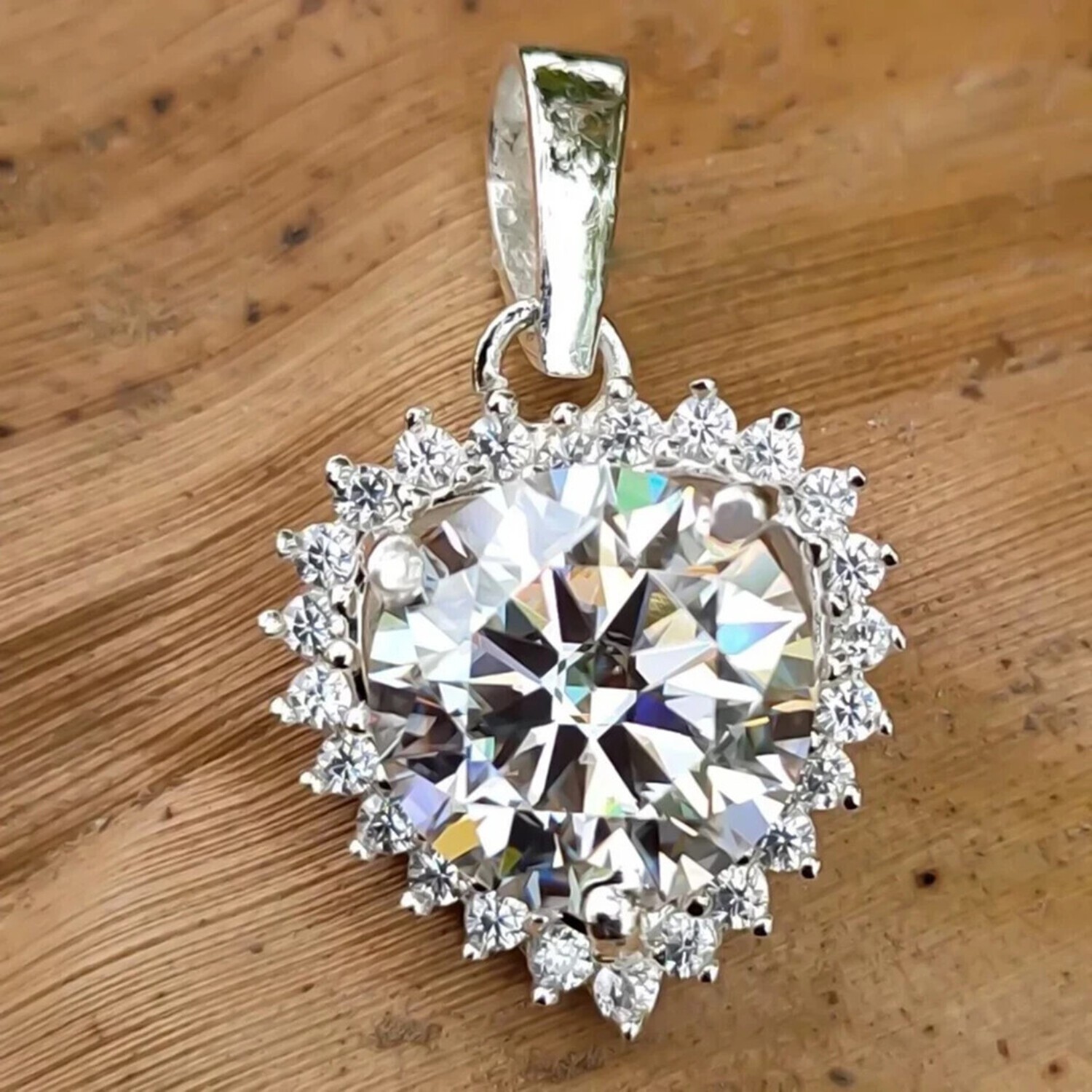 Sparkling Lab Diamond Solitaire Drop Necklace 5.3 Ct 925 Silver Gift for Her