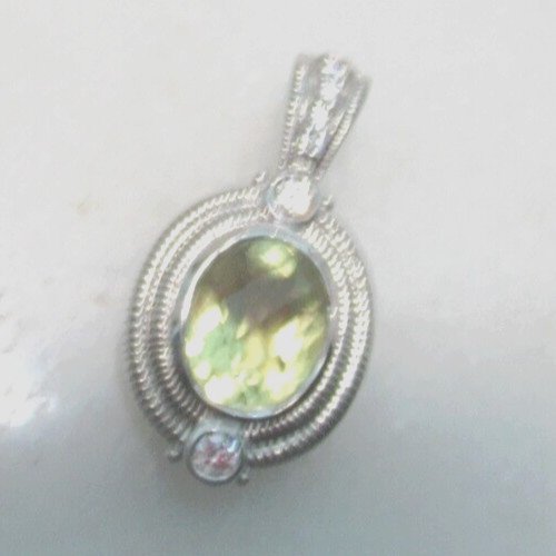 Judith Ripka Sterling Silver Lemon Citrine and Diamonique CZ Pendant Enhancer