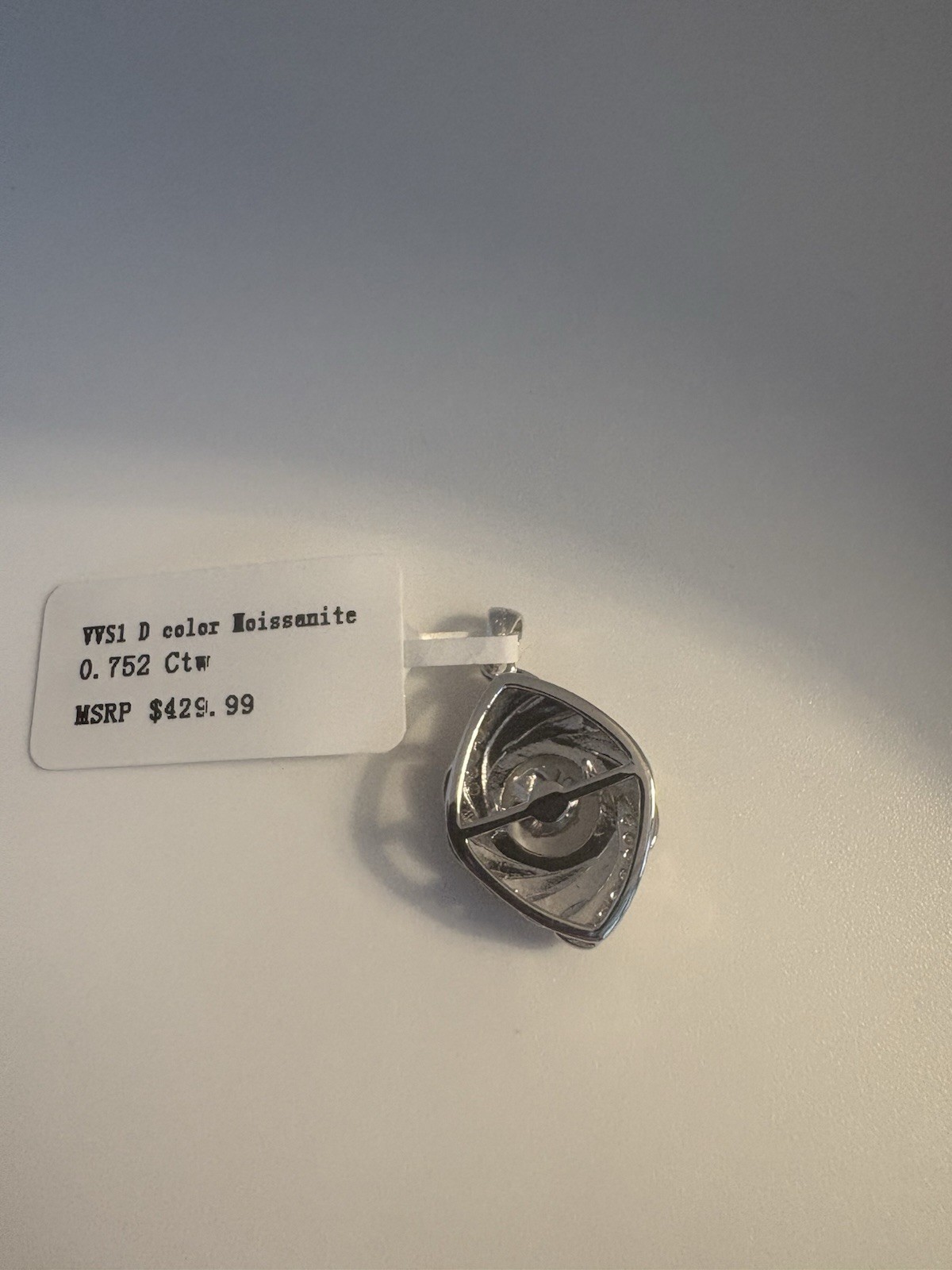 Moissanite Swirl Floating Pendant D Color 0.752 Ctw Sterling Silver Unbranded