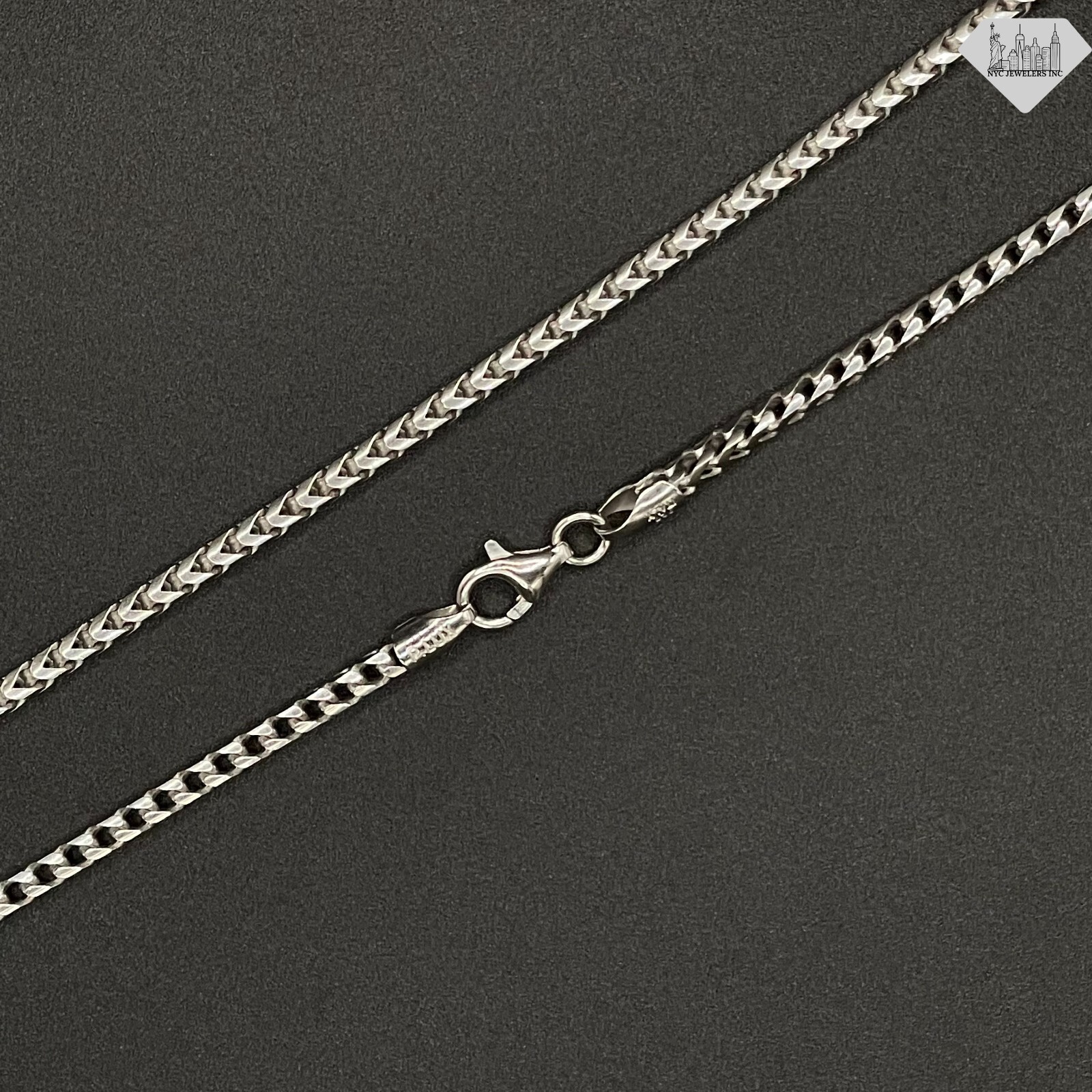 925 Sterling Silver Franco Link Chain Necklace 2.5mm Italian Made Unisex