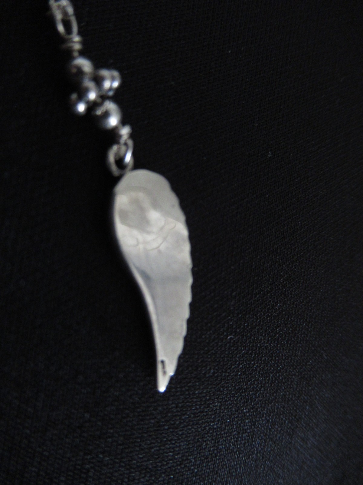 single Angel Wing pendant Necklace Sterling Silver 18″ Chain 925