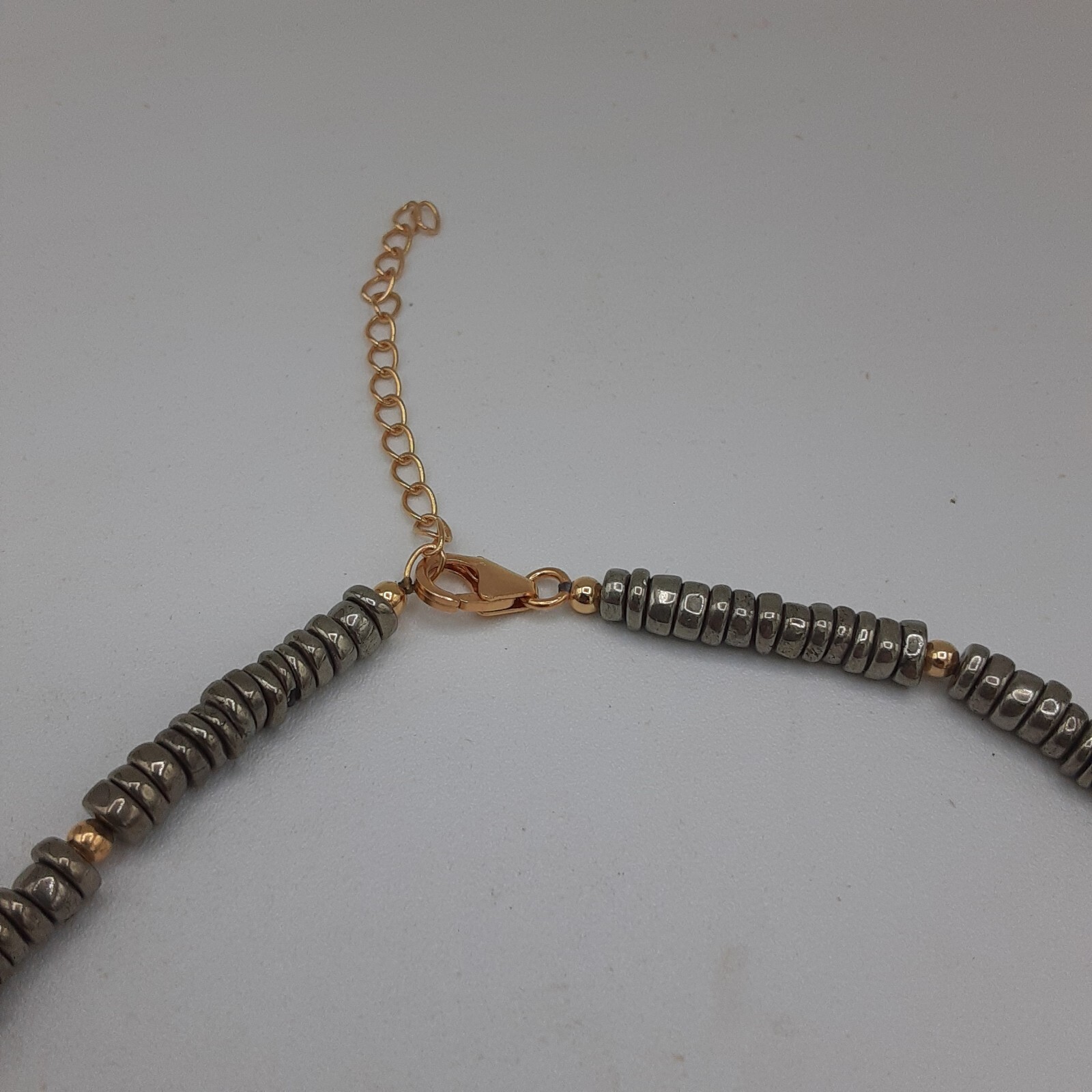 Pyrite Beaded Necklace ( 18-20 ) Vermeil YG Over Sterling Silver 200 ctw Unisex