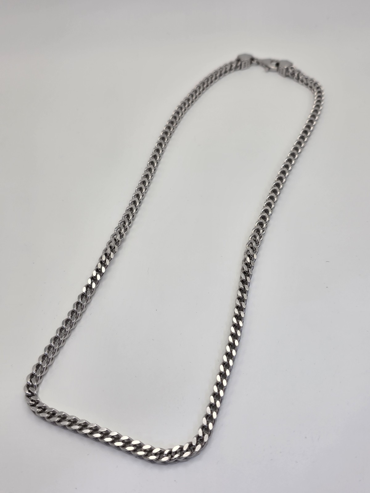 SQUARE FRANCO LINK CHAIN NECKLACE STERLING SILVER 925 RHODIUM PLATED ANTI…