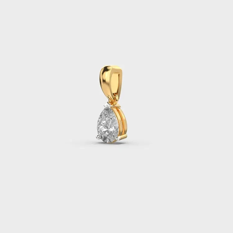 2.00 Ct Miniature Pear Cut Diamond Pendant (Without Chain) 14k gold plated