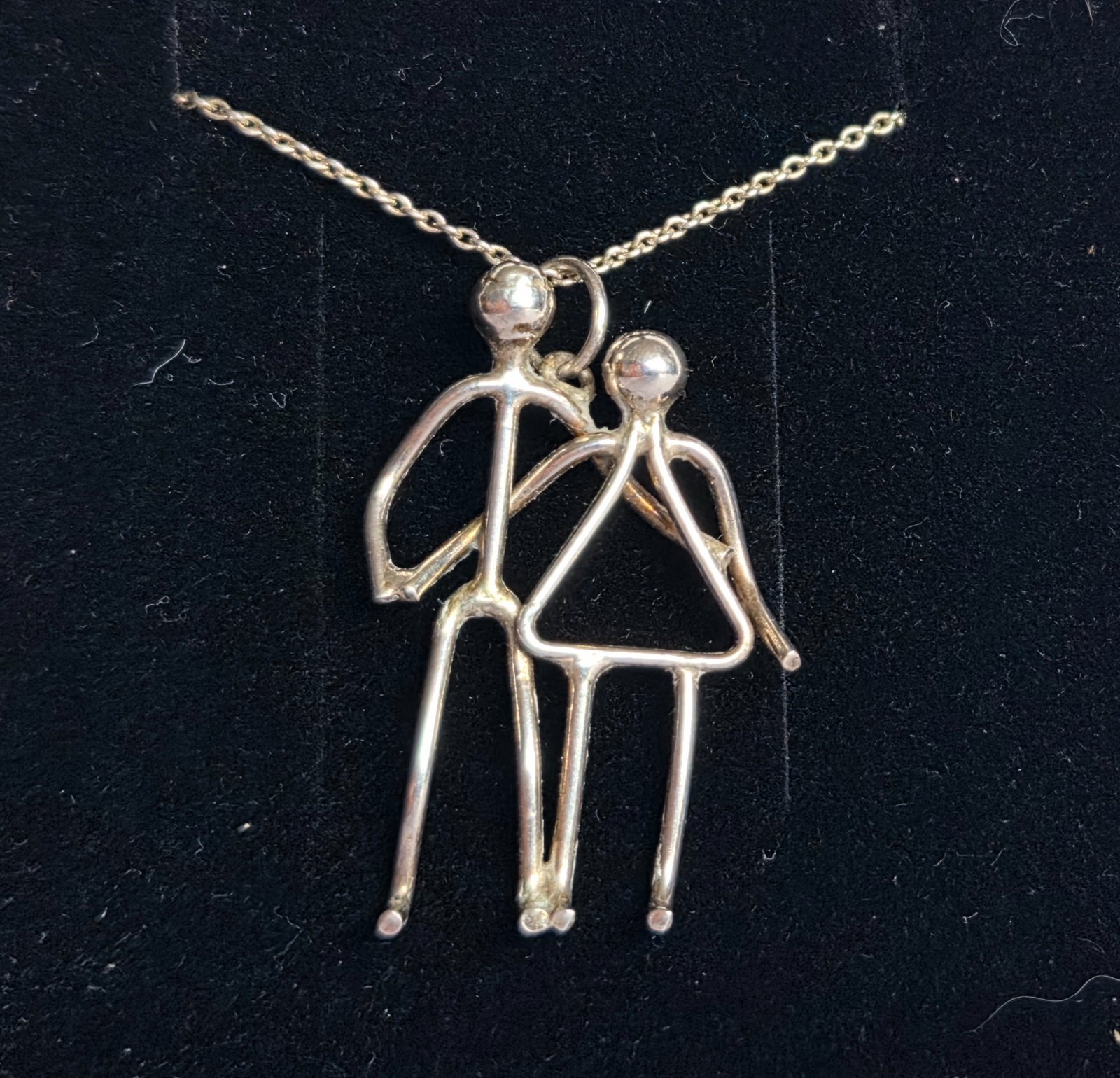 Sterling Silver Handmade Minimalist Figures Pedant Necklace