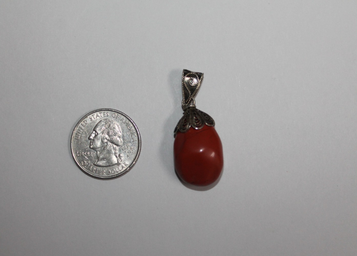 Sterling Silver Designer Chunky Jasper Dangle Pendant [066GCM]