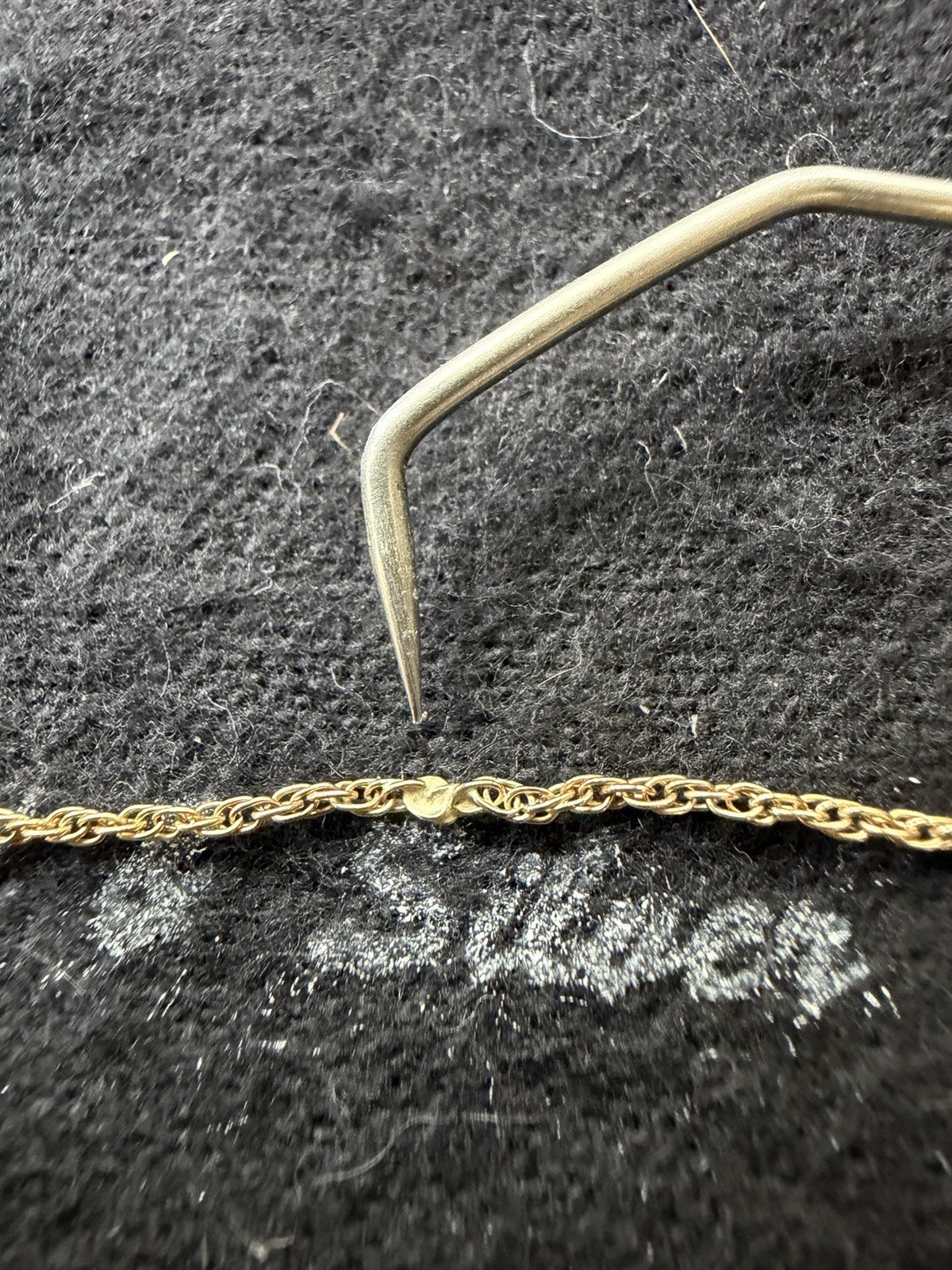 Vintage Krementz 14K Solid Yellow Gold Rope Chain Necklace 32” Long Signed 1.9g