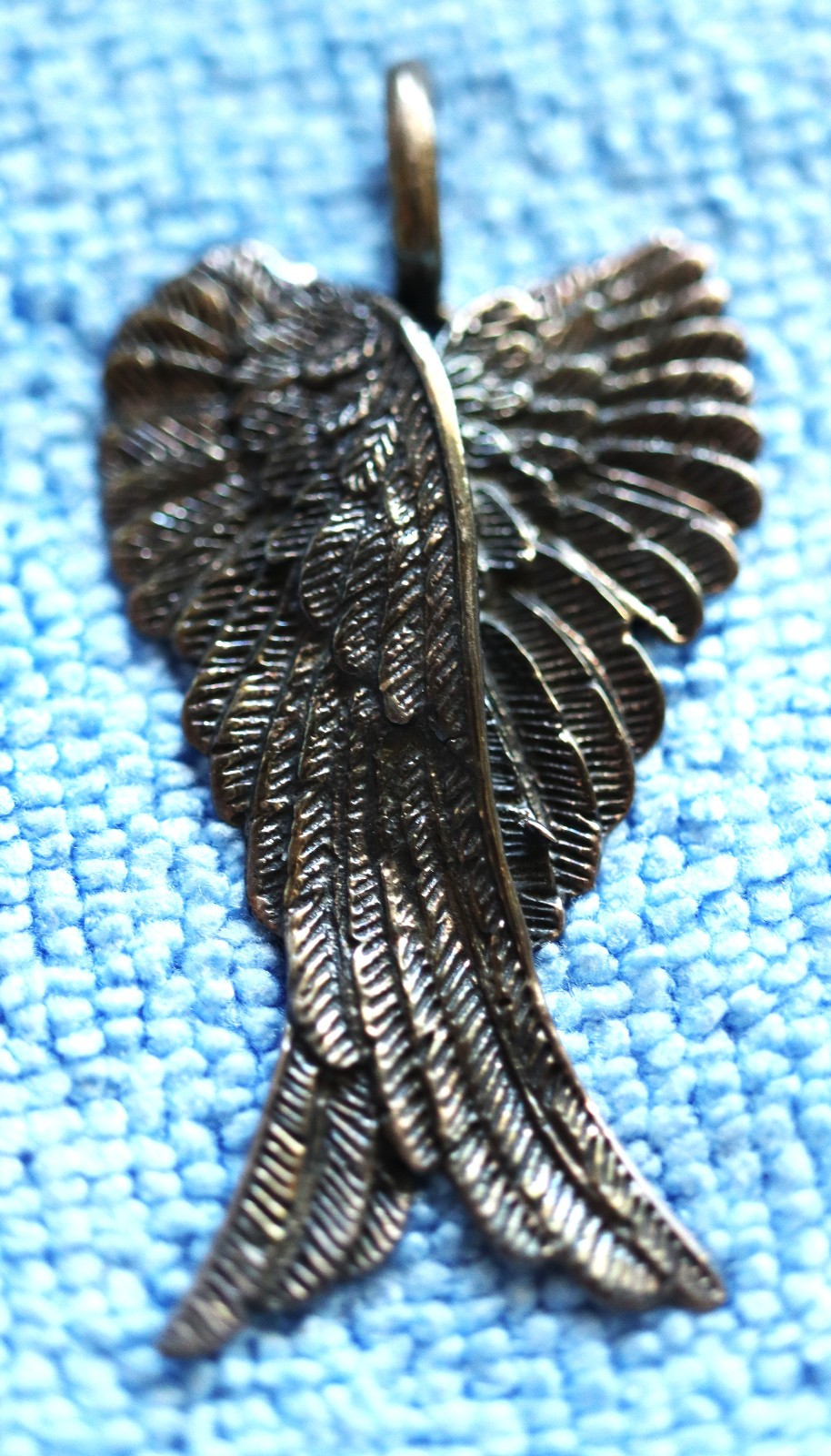 Guardian Angel Double Wings Pendant Necklace 11 Grams 925 Sterling Silver