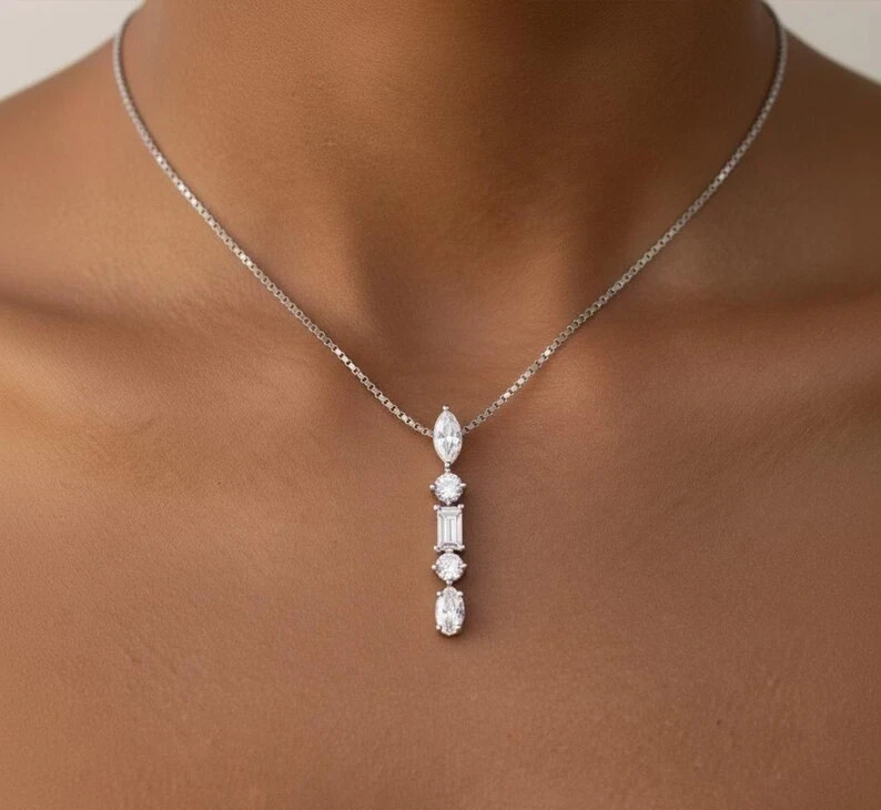 2.50CTW Multi Cut Lab Created Diamond 14k Yellow Gold Plated Women’s Pendant
