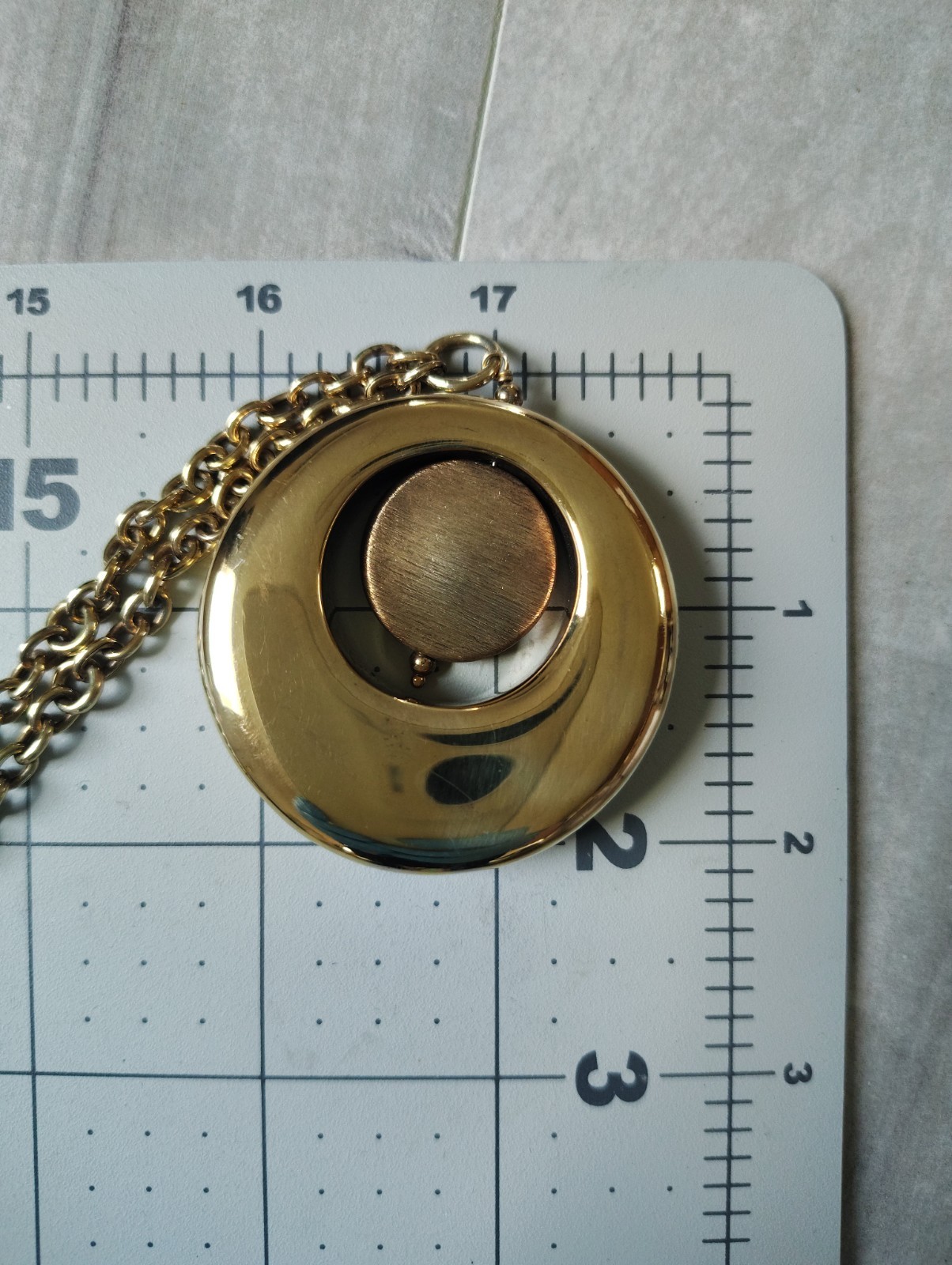 ​Vtg 925 Sterling Silver Gold Vermeil Spinner Pendant Necklace Italy 29g 24″