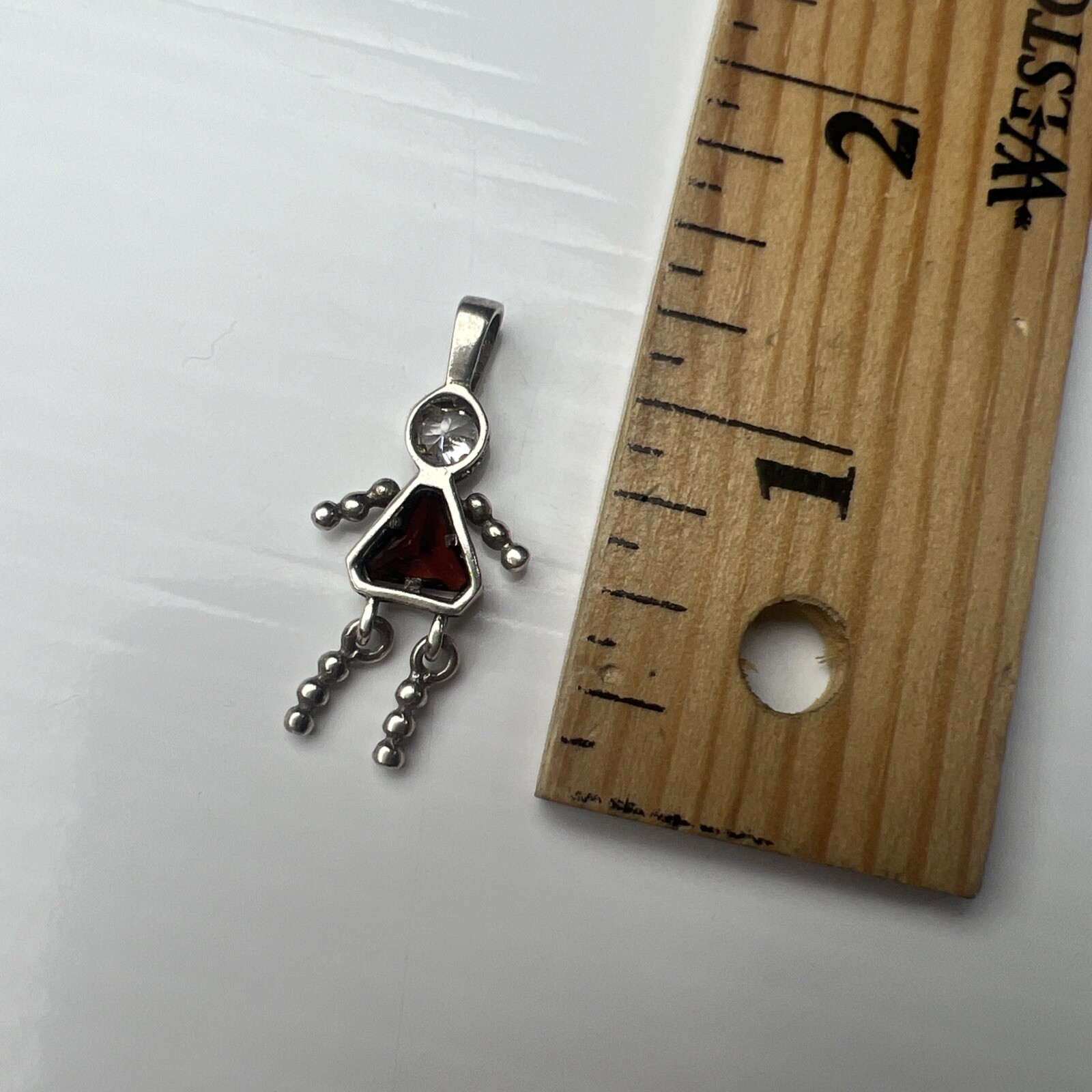 925 Sterling Silver Cubic Zirconia Pendant Amber Yellow Topaz Nov Birthday Girl