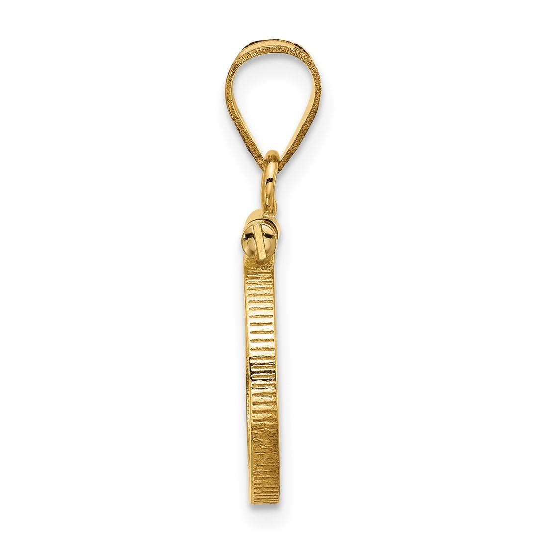 14k Yellow Gold 13mm Polished Screw Top Coin Bezel Pendant