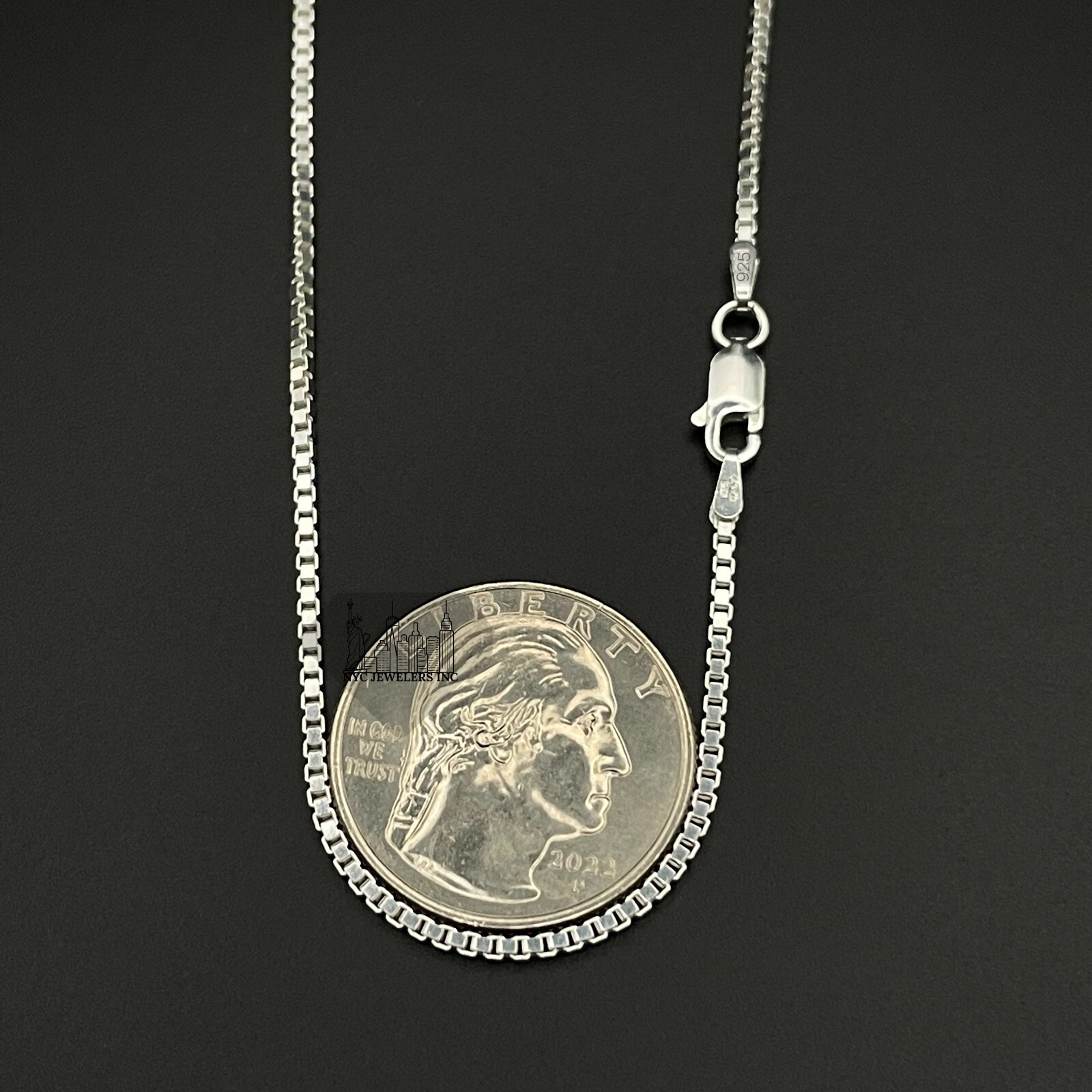 Italian 925 Solid Sterling Silver 1.3mm Box Link Chain Necklace Men And Women