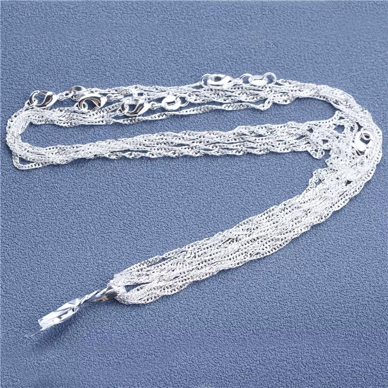 1pcs 925 Sterling Silver 16-30″ Rolo Bead Figaro Chain Necklace 9 Design Jewelry