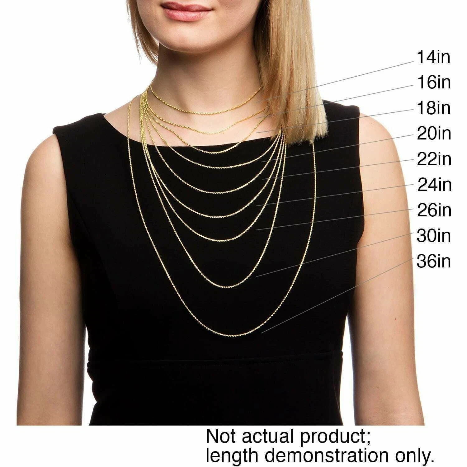 14K Yellow Gold Necklace Gold Hollow Rope Chain 1.8 mm 16”-30” Genuine