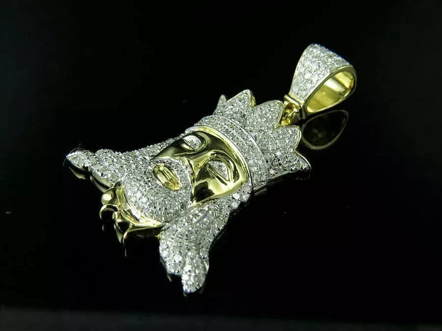 3.00Ct Round Cut Lab Created Diamond Unisex Pendant 14K Yellow Gold Finish