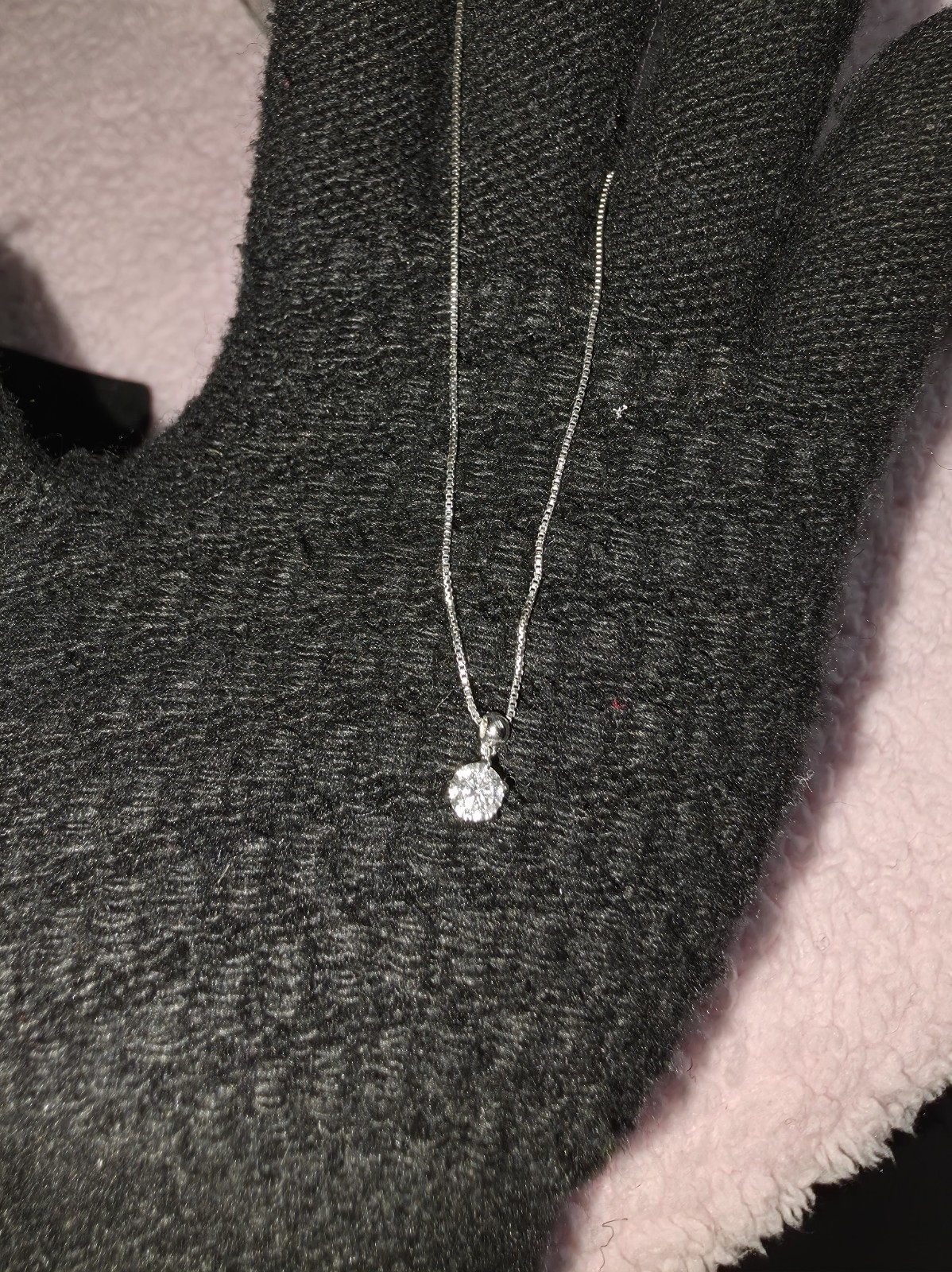 Auth Pt850 Necklace Diamond Round Brillant Cut Very Good. About 2.9g Pre-owned