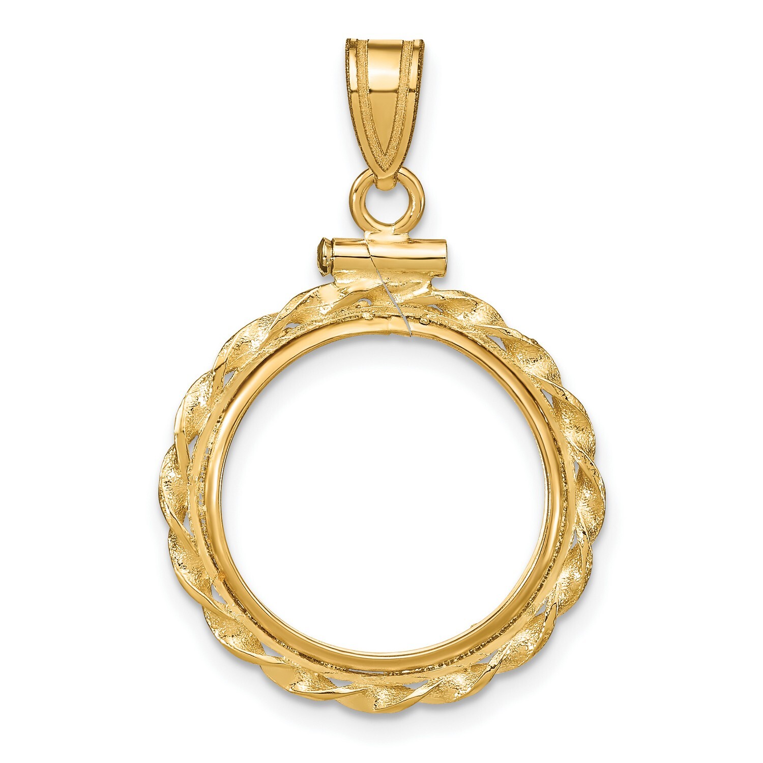 1983-2000 5 Yuan China 1/20 oz Panda Screw Top Twist Wire Coin Bezel in 14k Gold