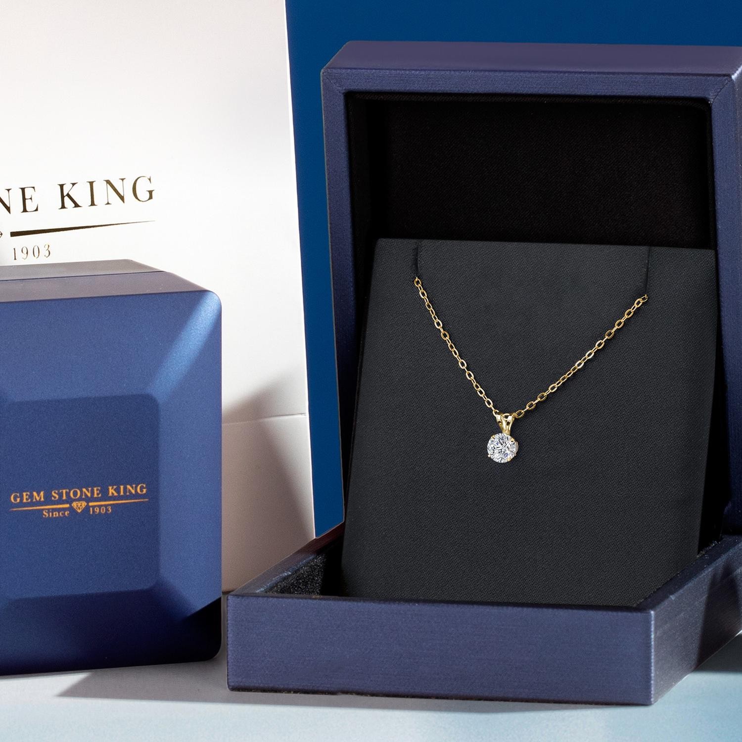 0.75 Cttw IGI Certified Lab Grown Diamond in 14K Yellow Gold Necklace for Women
