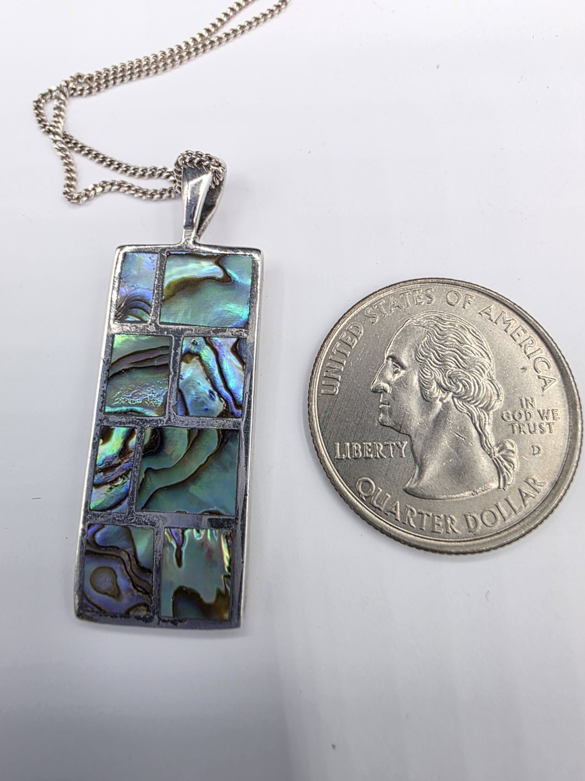 Abalone shell sterling pendant and chain – Summer Ocean, Vacation