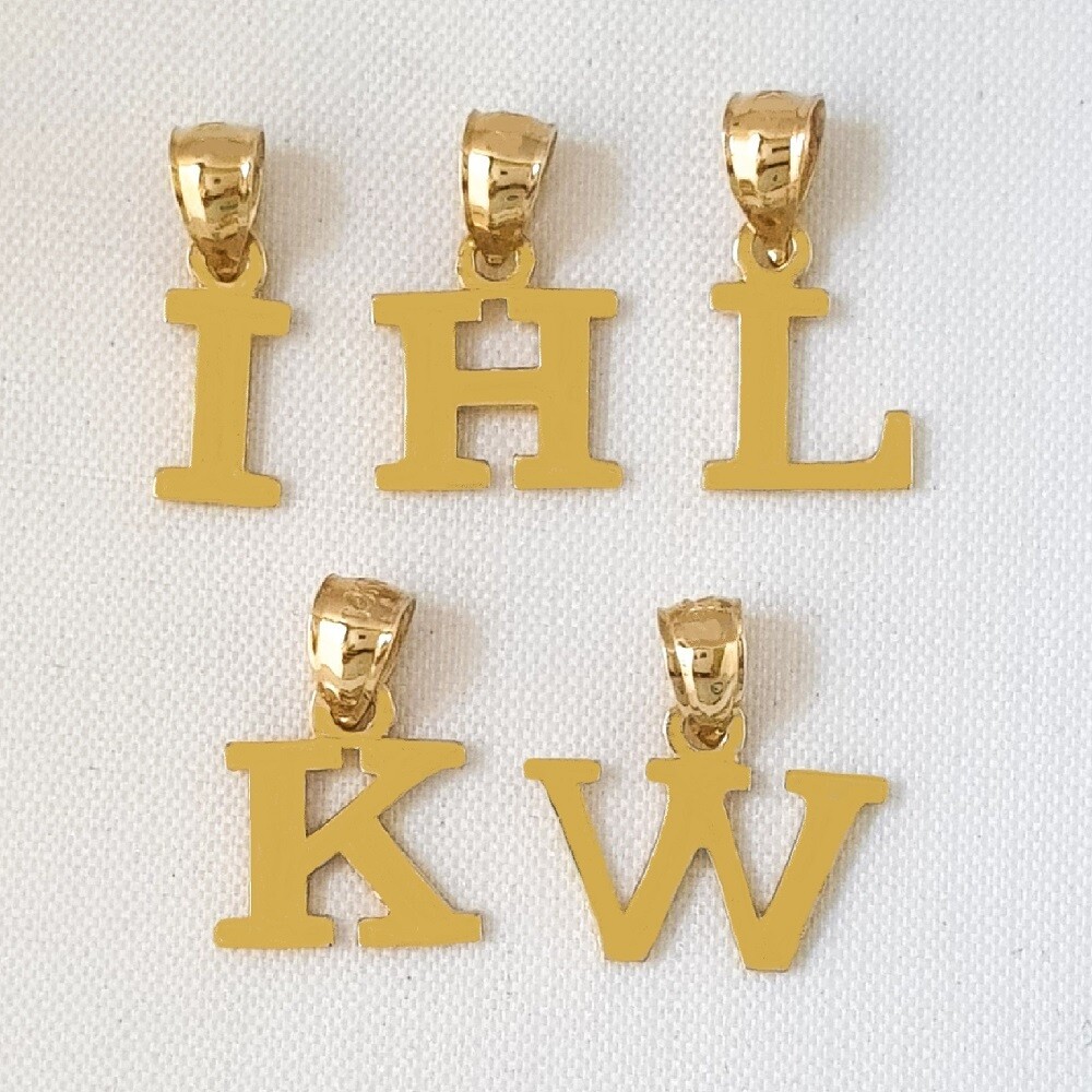 A to Z Any One 14K Yellow Gold Letter Pendant / Charm, Made in USA