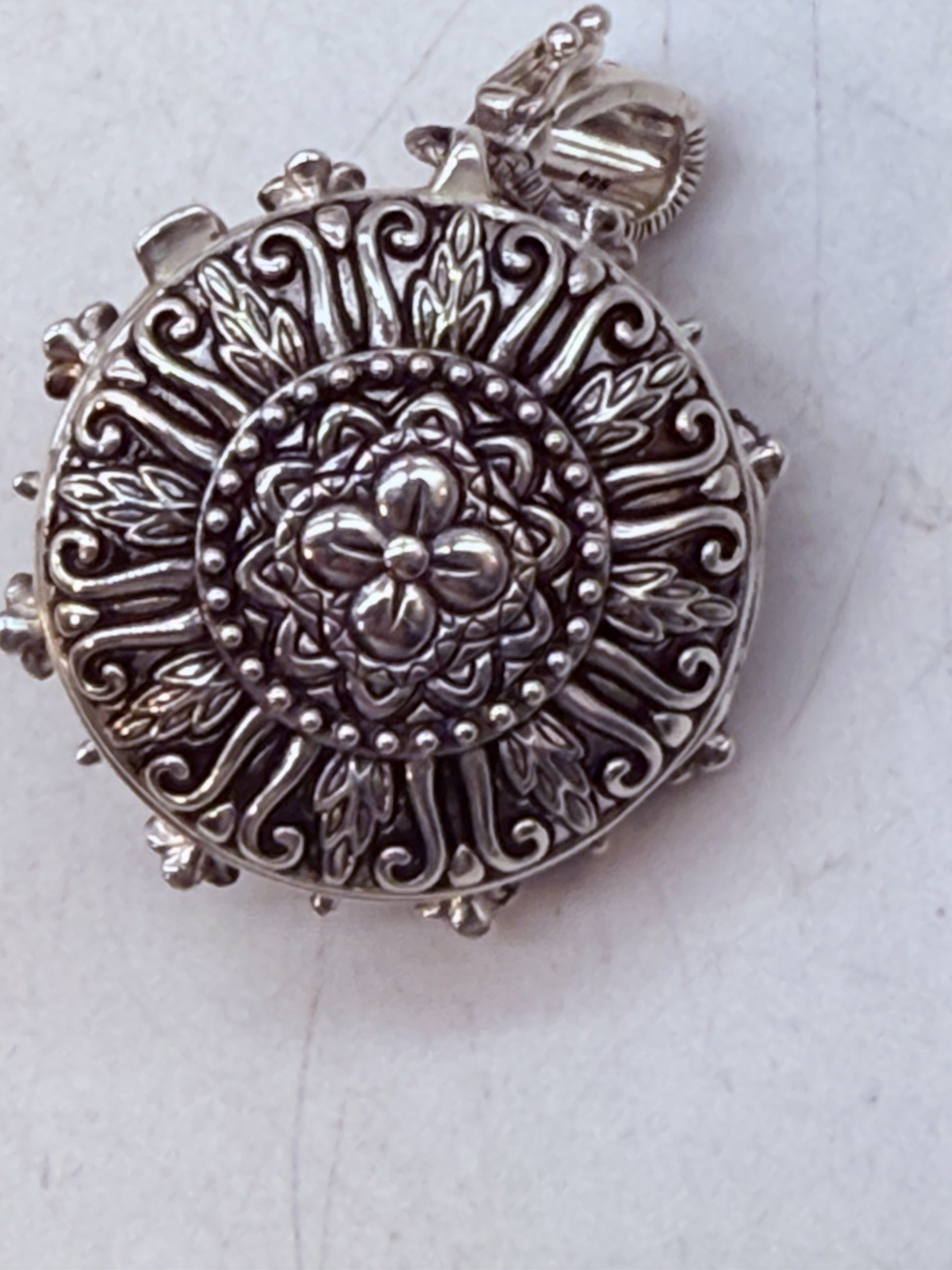 Barbara Bixby 5-Photo Locket Enhancer Pendant Sterling Silver 18K White Topaz