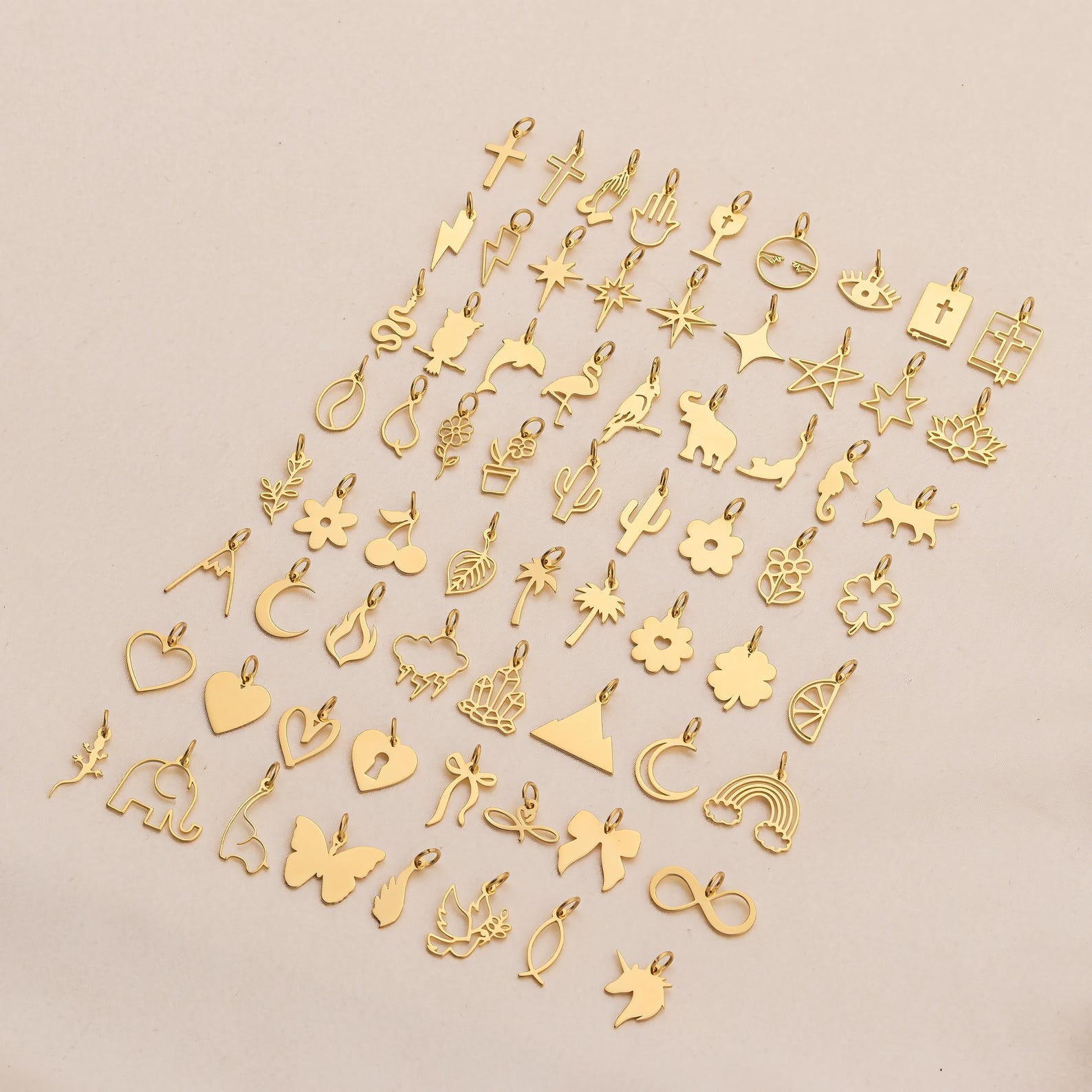 Minimalist Gold Charm Necklace – 119 Dainty Pendant Options, Custom made