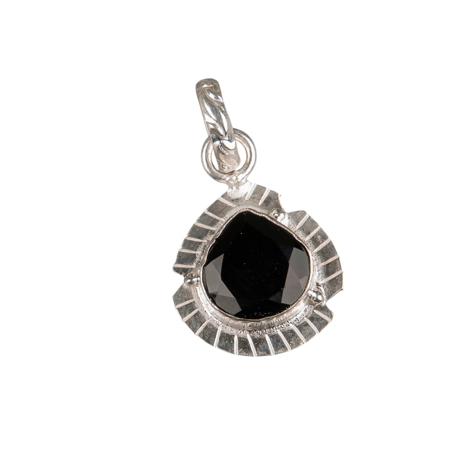 Black Onyx Gemstone 925 Sterling Silver Necklace Pendent 1.15″ Gift For Mother