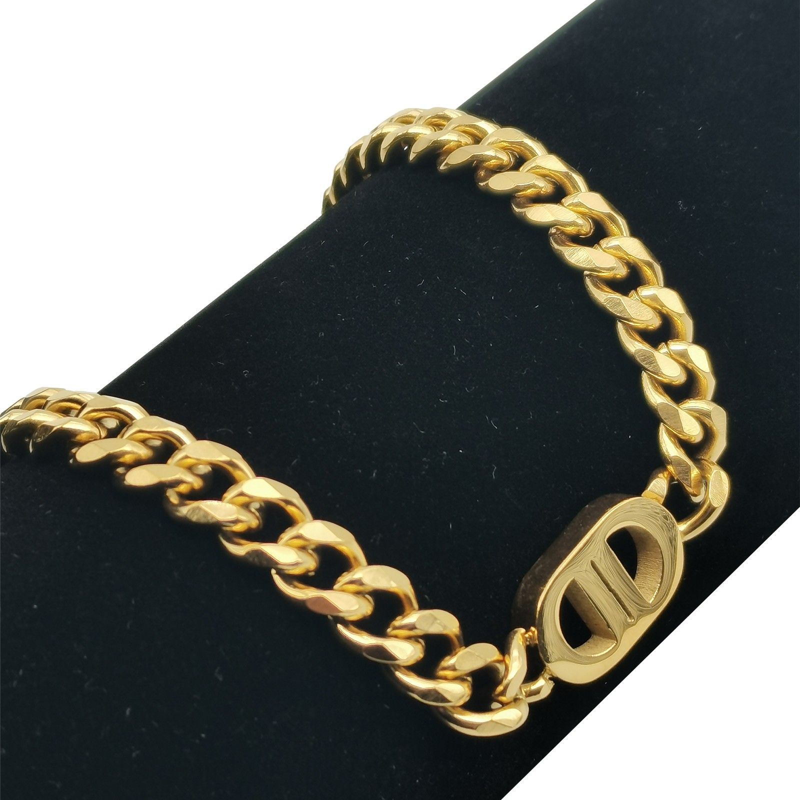 Genuine 18K Yellow Gold Filled Nickel-Free 16″+2″ 7mm Curban Curb Chain Necklace