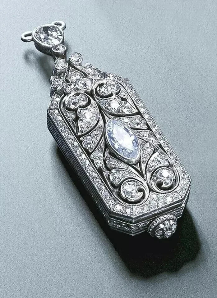 0.60Ct Lab Created Round Marquise Pendant 14k White Gold Finish