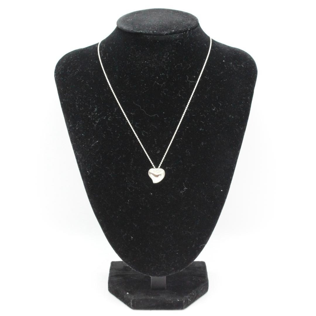 Tiffany & Co. Curved Full Heart Pendant Necklace Elsa Peretti Sterling Silver