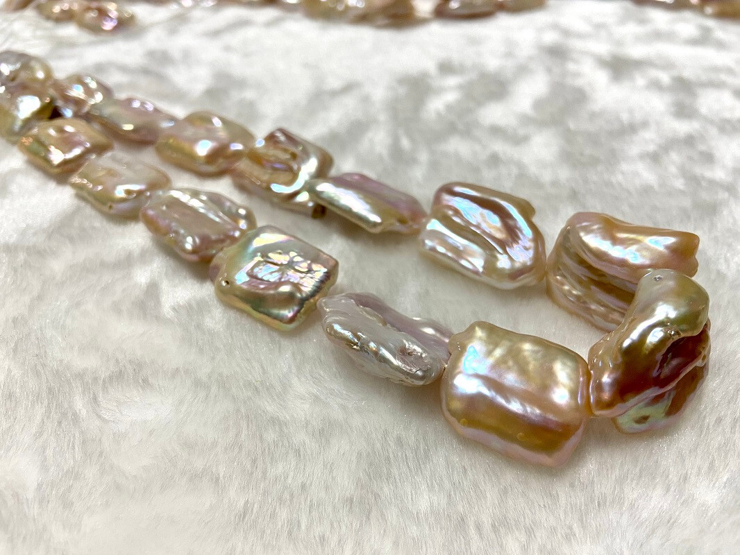 unique Huge 17″30x18x9mm south sea genuine golden pink purple la pearl necklace