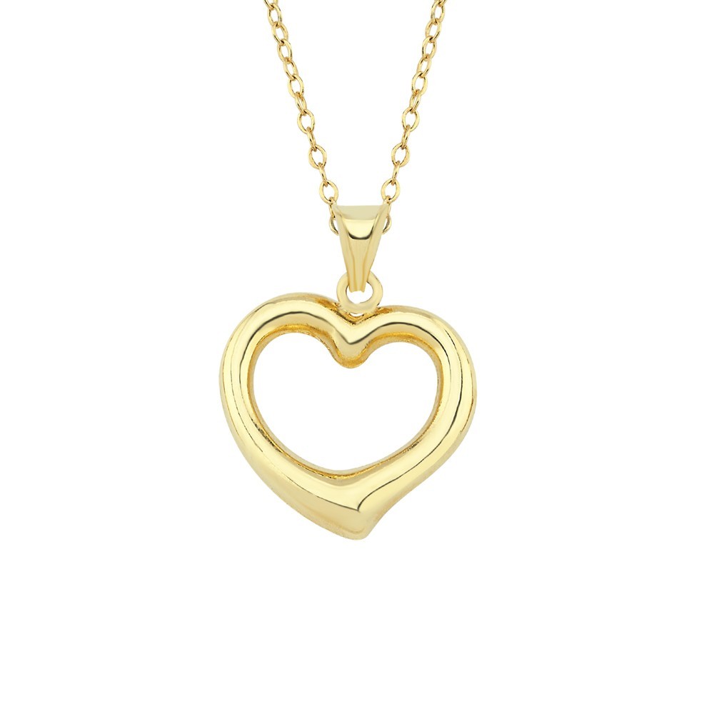 Minimalist Gold Charm Necklace – Heart, Key, Crescent Moon Pendants 22 inches