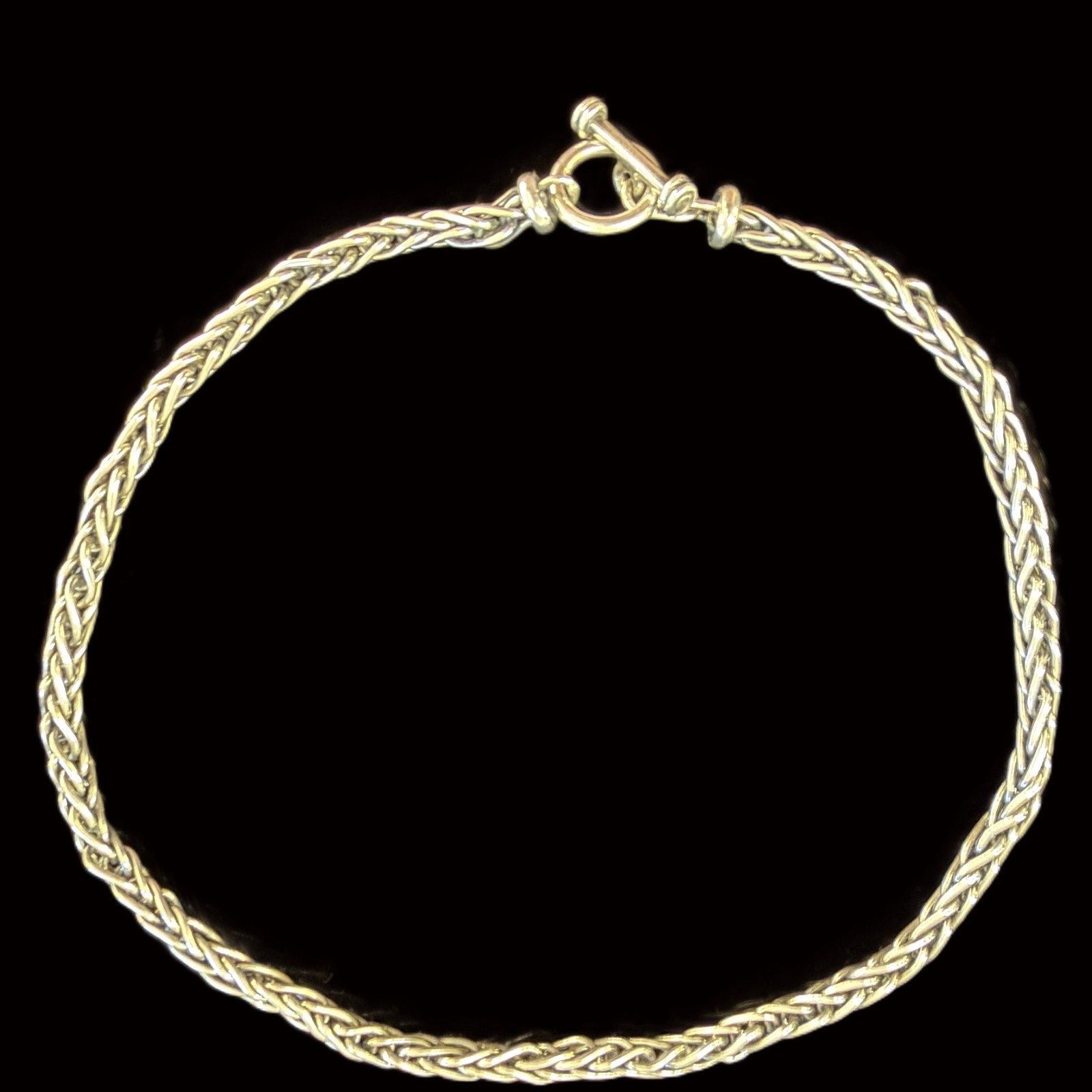 Italian Sterling Silver 925 Wheat Spiga Chain Necklace (6 mm, 56.1 g).