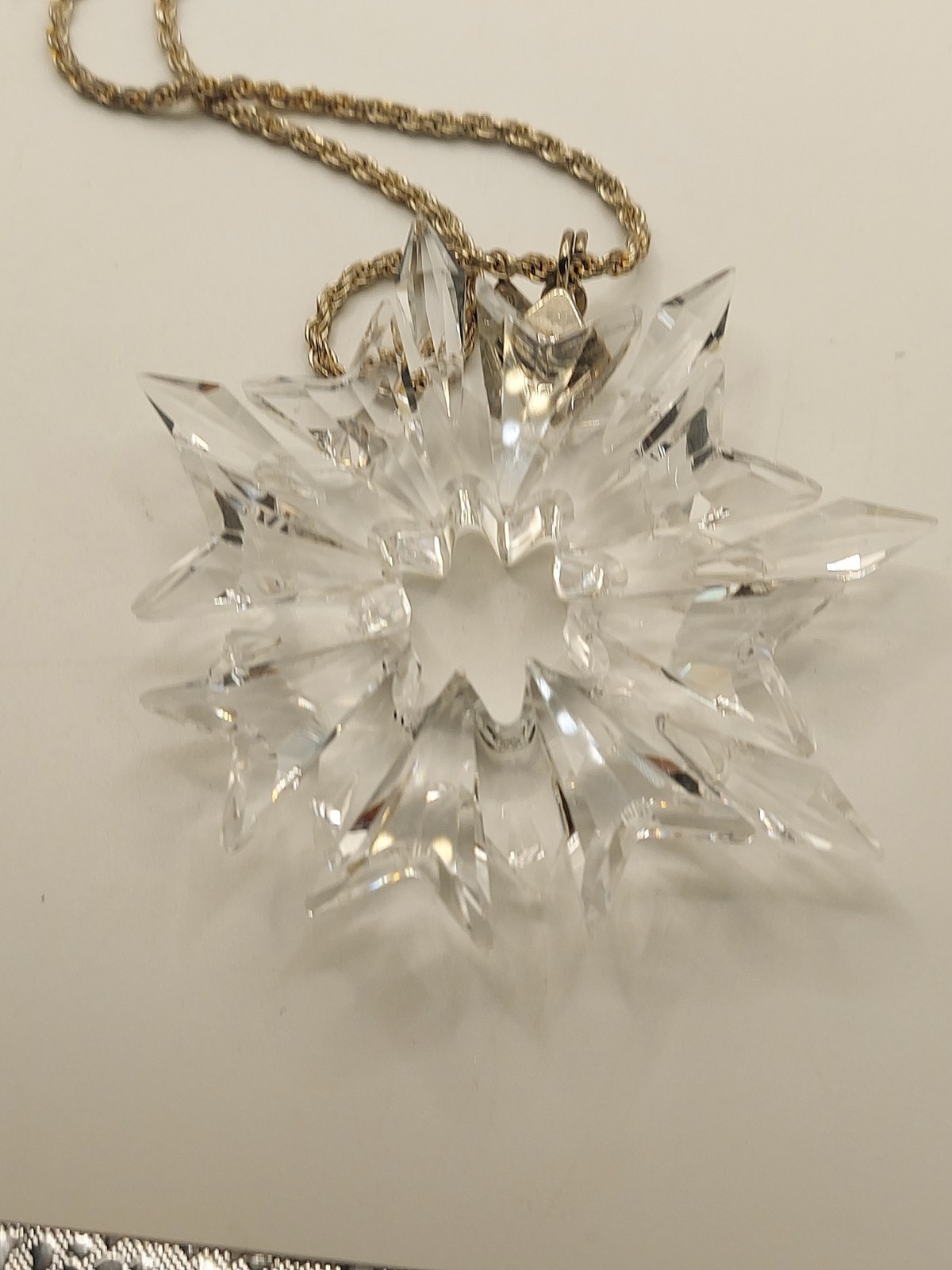 Swarovski Crystal Snowflake Star Pendant 925 Italy Rope Chain 28” 2003