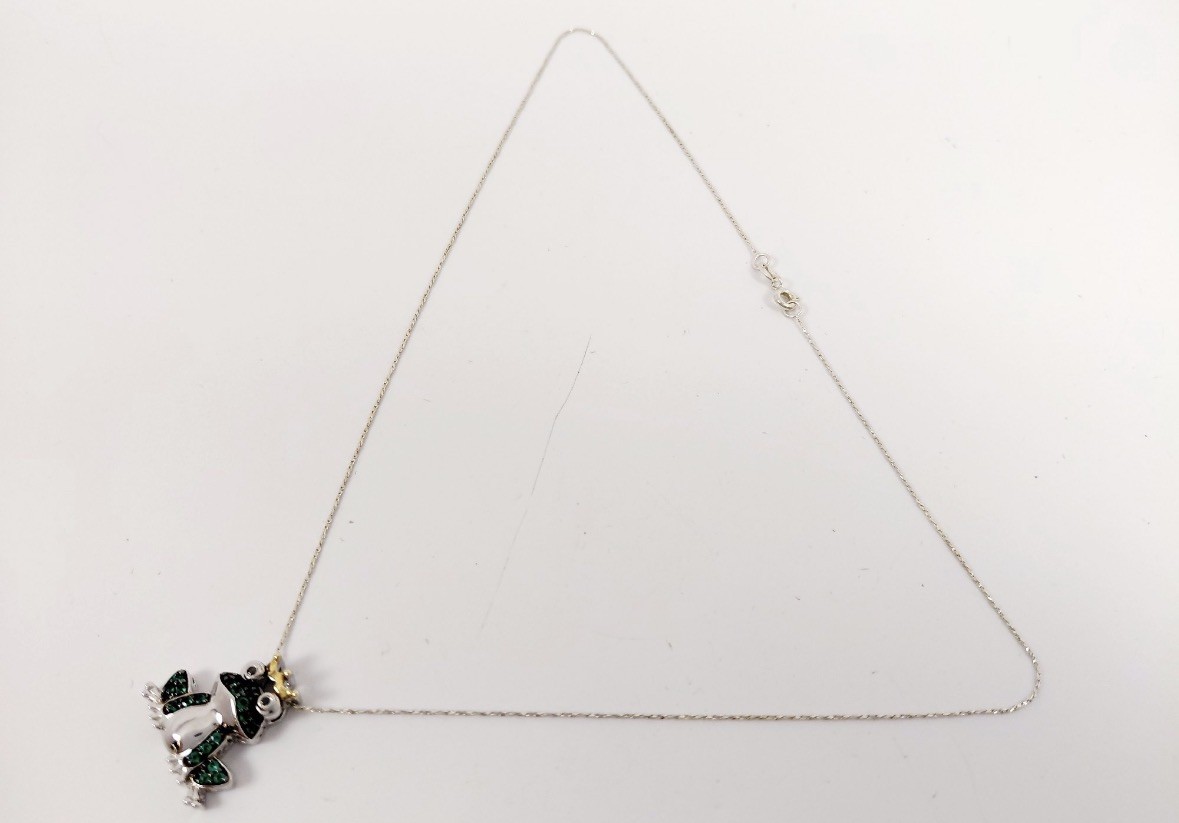 Aryan Jewels Frog Pendant 925 Silver & 14k Gold Accent with 18″ 925 Necklace