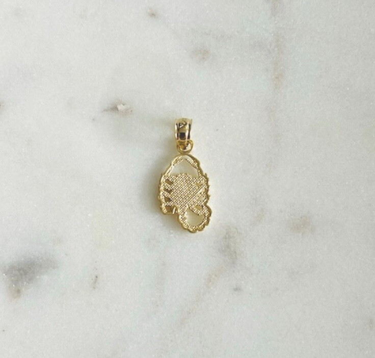 14k Solid Gold Scorpion 20mm x 9mm Pendant -14k Gold Zodiac Sign Scorpio-PT1587