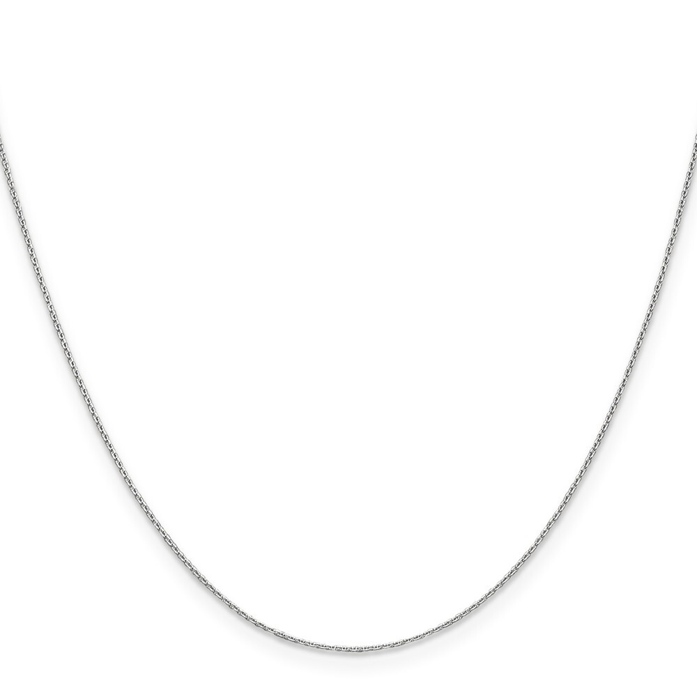 14k White Gold 0.65mm Cable Chain Necklace 18″ with Lobster Clasp 1.11g