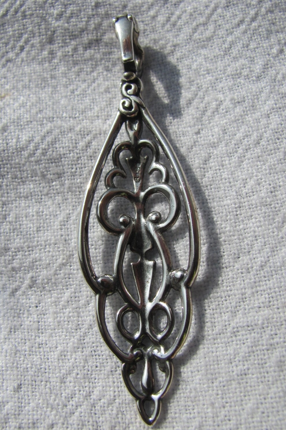 Carolyn Pollack Sterling Silver Ornate Scroll Shield Enhancer Pendant