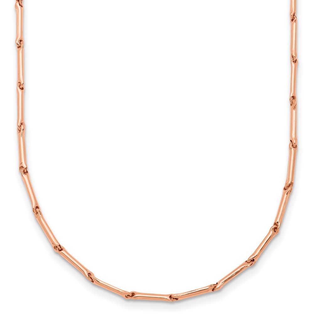 14K Rose Gold Polished Bar Link Chain Necklace 23.5″