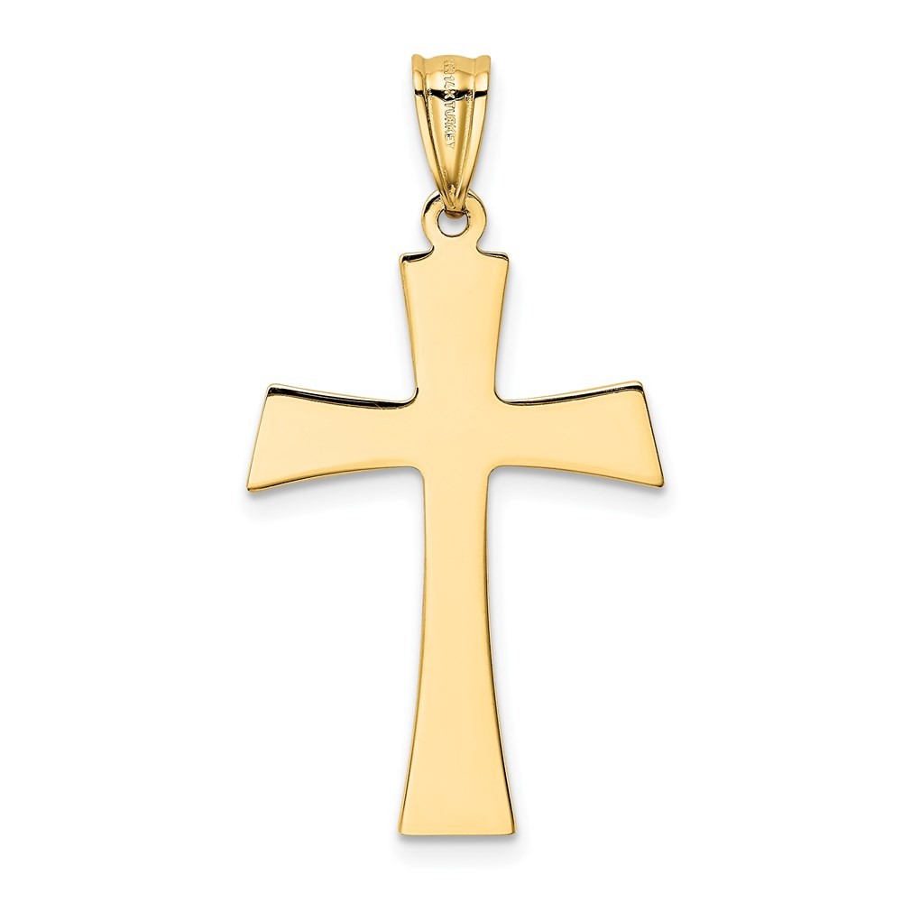 14k Two-tone Gold Polished Cross Pendant 1.19 gram, L-1.19 In, W-0.75 In
