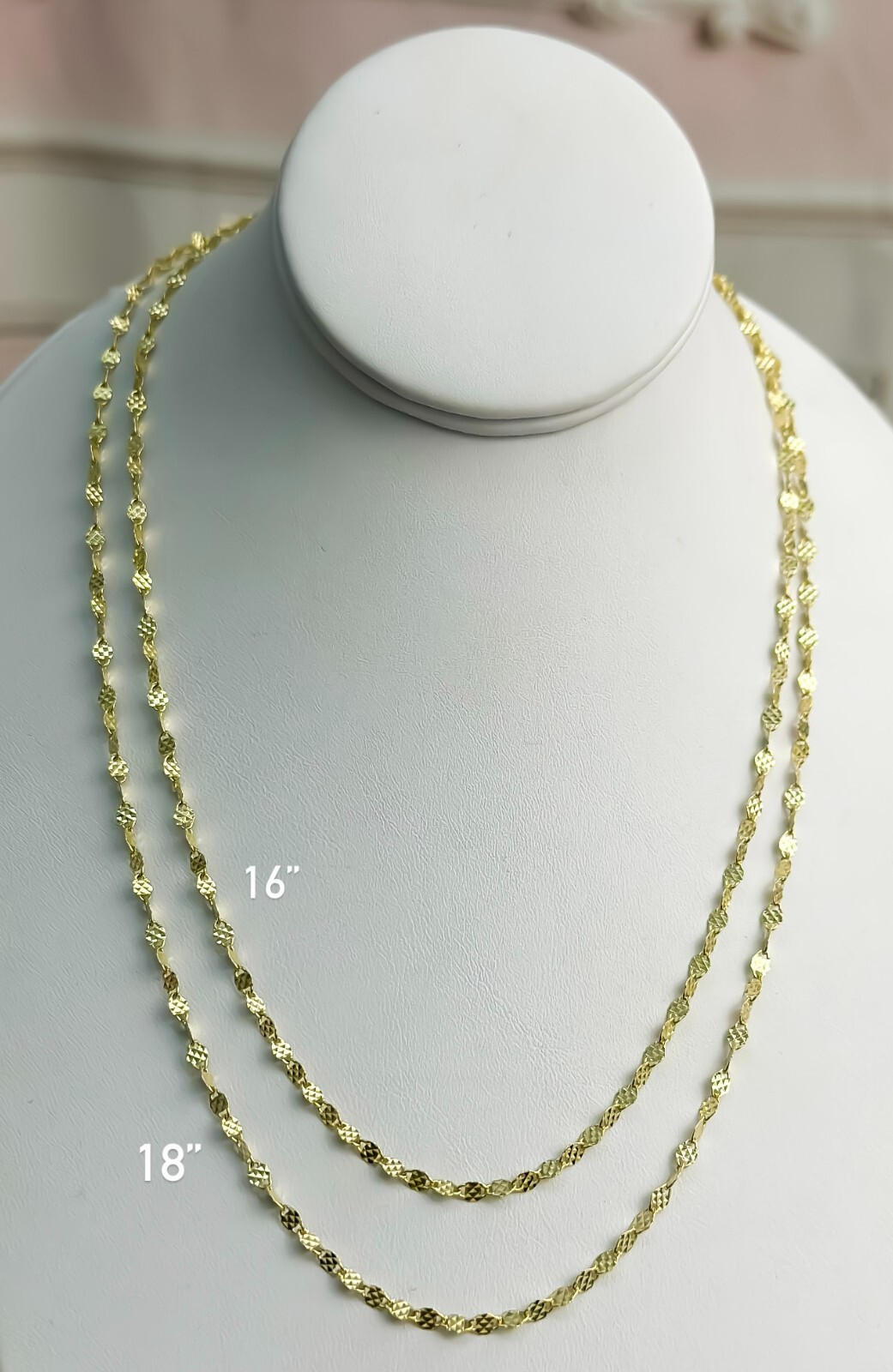 Solid 14K Gold Fancy Fine Chain Necklace 2.5mm 16″ – Italian Jewelry
