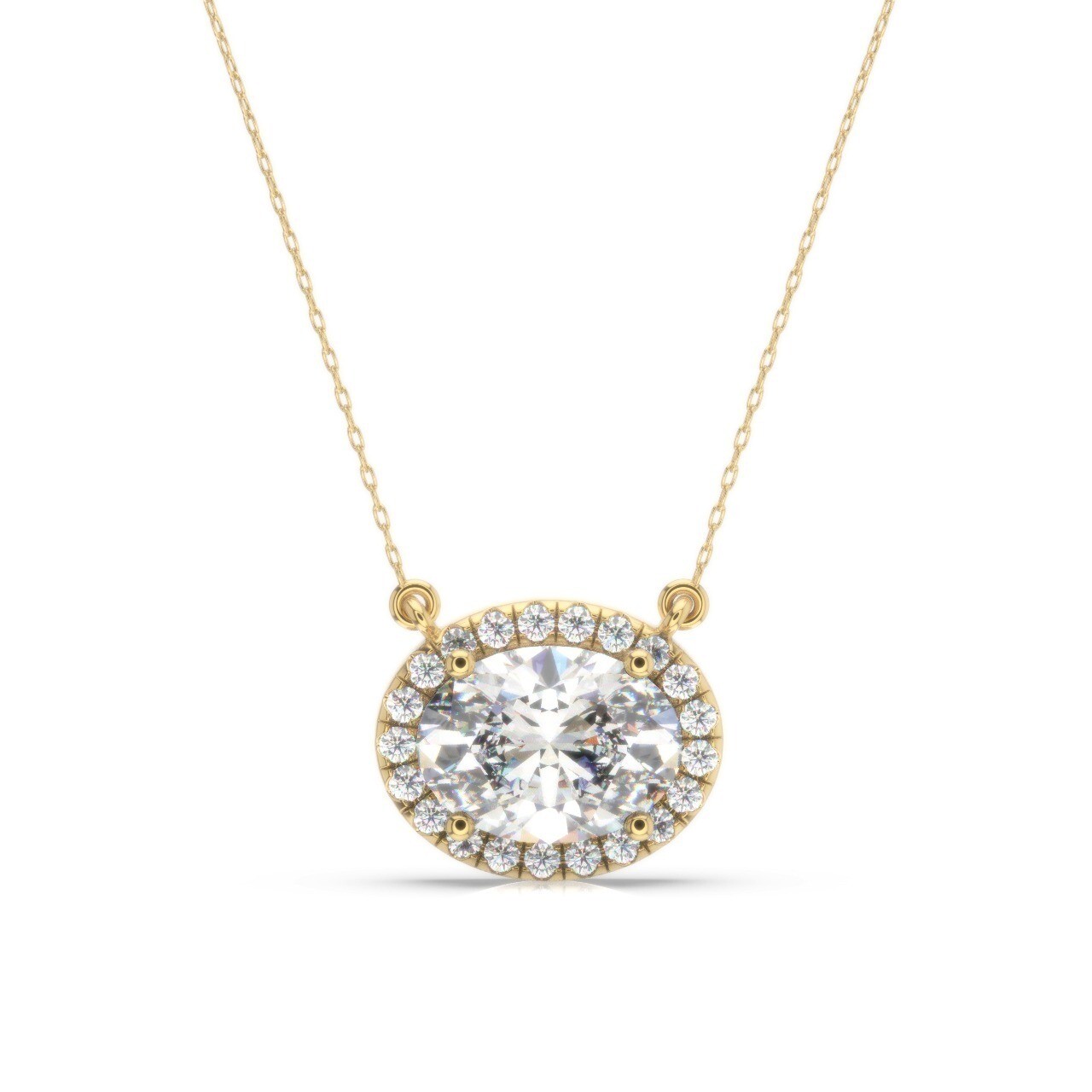 IGI Diamond Pendant VVS2 E Oval 2.15 Ctw Lab-created 14k White Gold Eye Clean