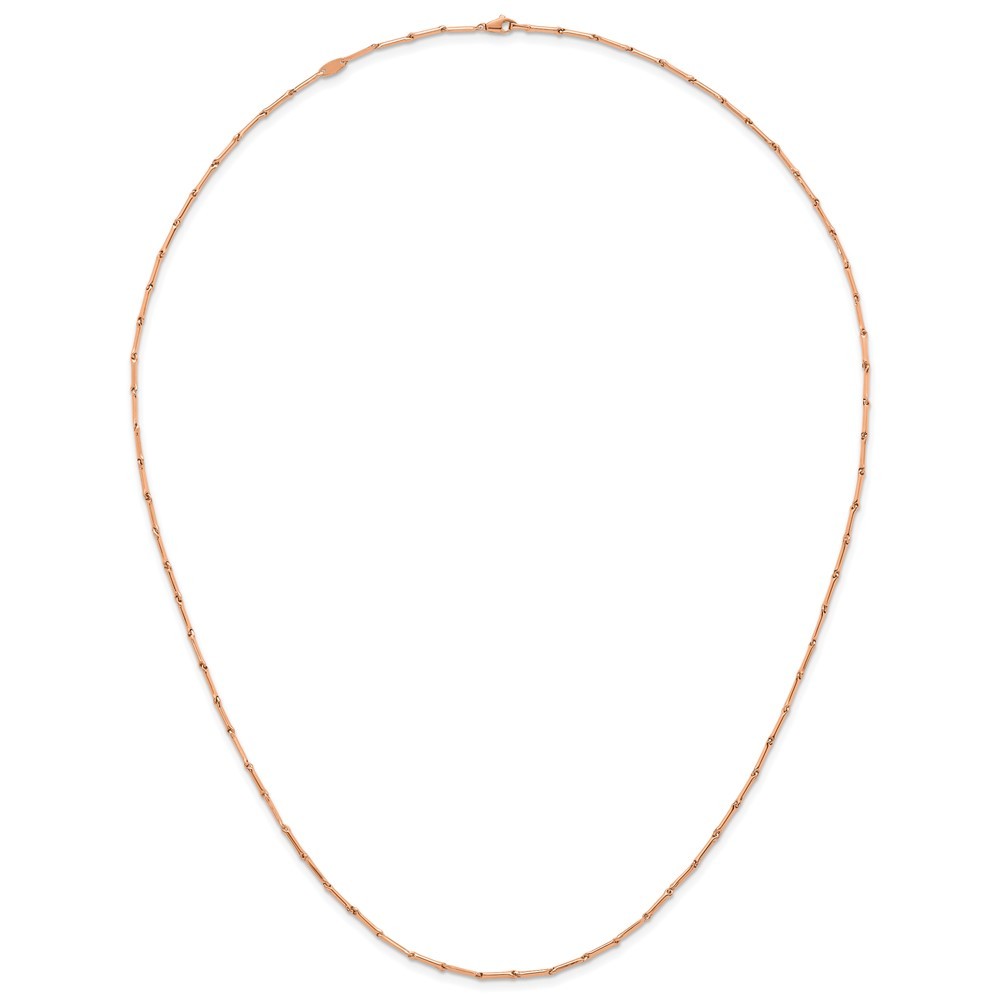 14K Rose Gold Polished Bar Link Chain Necklace 23.5″