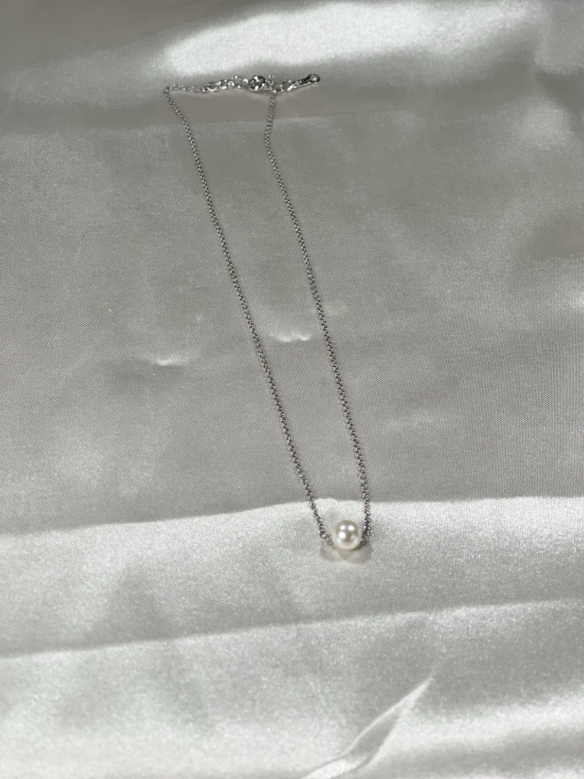 Authentic TASAKI 6mm Akoya Pearl Necklace Silver Chain Japan Minimalist