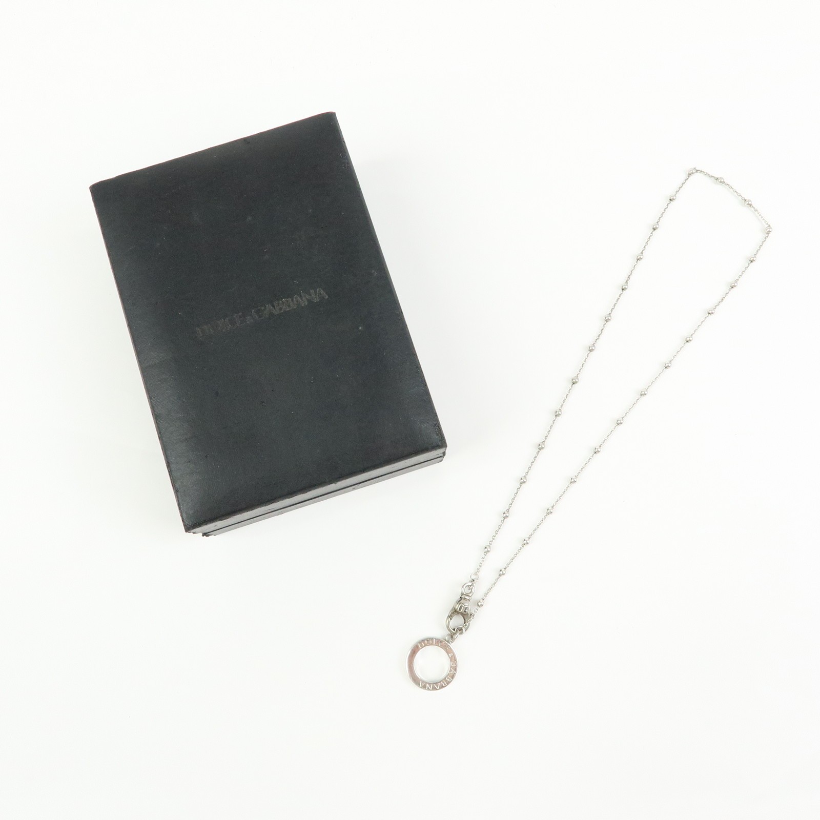 Dolce & Gabbana Sterling Pendant Necklace SV925 Silver Authentic Used F/S