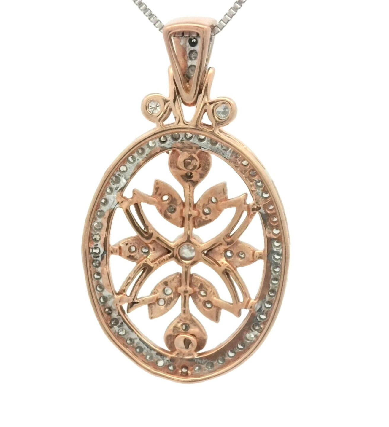 0.78CTW Diamond Pendant In 10k Two Tone Gold