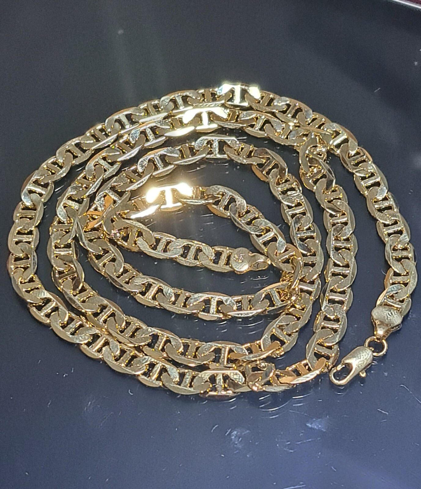 **14K Gold Plated 30″ MARINER CHAIN **MADE IN ITALY HIGHEST QUALITY** 7mm!