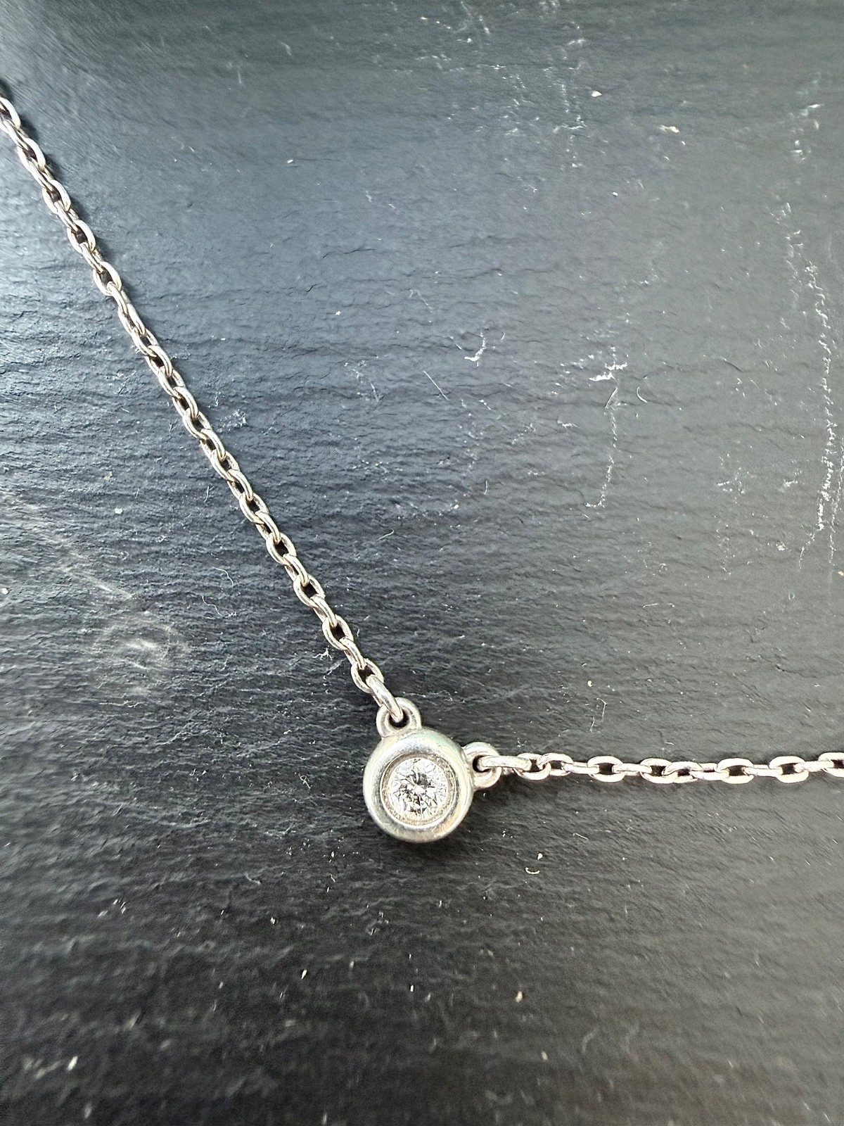 Tiffany & Co. Elsa Peretti Diamonds by the Yard® Single Diamond Pendant Necklace