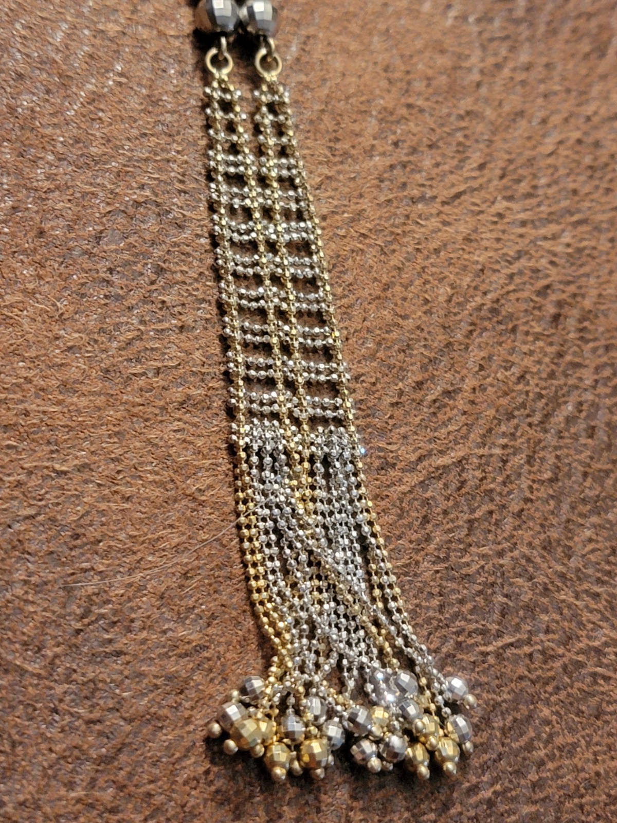 14k Yellow & White Gold Necklace, 17in, Indonesia, Tags, Half Original Cost
